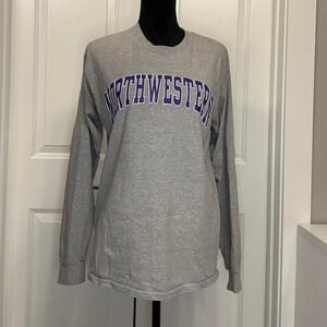 Northwestern University purple and grey long sleeve shirt -Size M